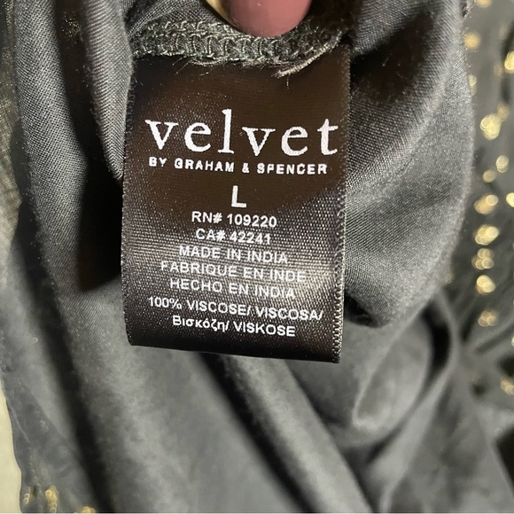 Velvet by Graham & Spencer Black and Gold Dress Size L - Picture 11 of 12
